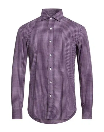 Salvatore Piccolo Man Shirt Dark Purple Size 17 ½ Cotton