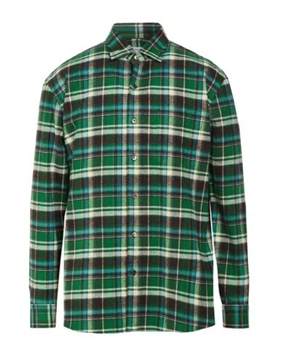 Salvatore Piccolo Man Shirt Green Size 17 Cotton