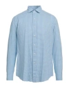 Salvatore Piccolo Man Shirt Light Blue Size 15 ¾ Cotton In Blue