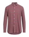 Salvatore Piccolo Man Shirt Red Size 16 Cotton