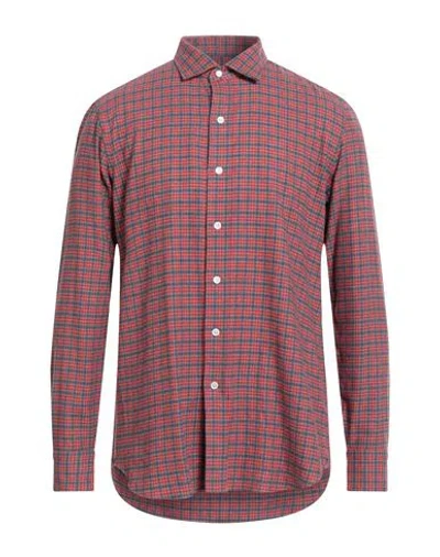 Salvatore Piccolo Man Shirt Red Size 16 Cotton
