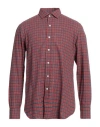 Salvatore Piccolo Man Shirt Red Size 17 ½ Cotton