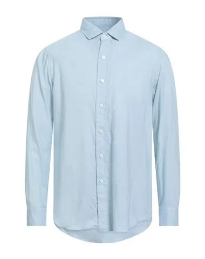 Salvatore Piccolo Man Shirt Sky Blue Size 16 ½ Cotton