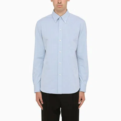 Salvatore Piccolo Men's Blue Cotton Poplin Button-down Shirt