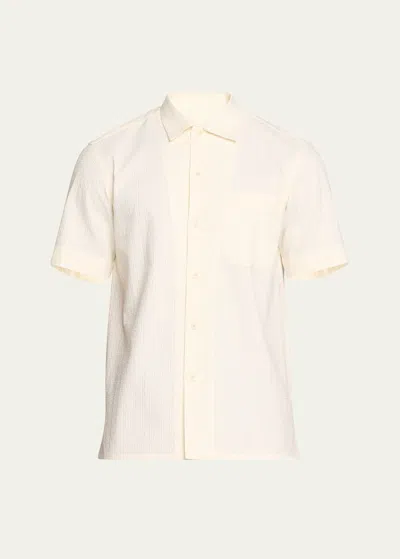 Salvatore Piccolo Men's Textured Cotton Short-sleeve Shirt In Neutral