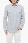 Salvatore Piccolo Striped Cotton And Linen Alberto Shirt With Spread Collar