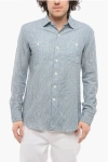Salvatore Piccolo Striped Cotton Steve Shirt With Contrast Buttons