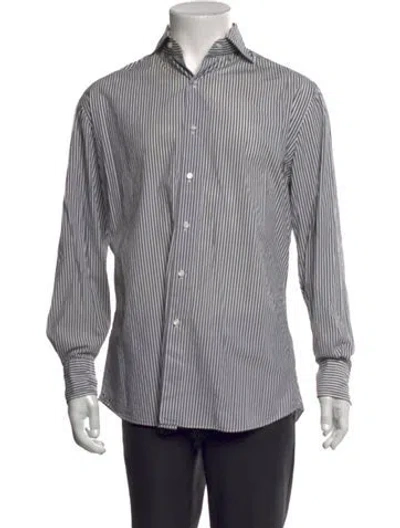 Pre-owned Salvatore Piccolo Striped Long Sleeve Dress Shirt In Multicolor