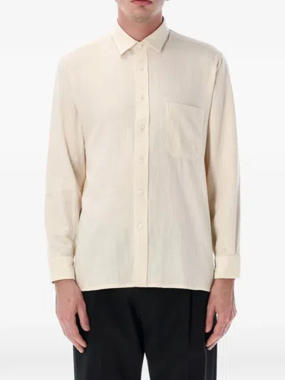 Salvatore Piccolo Tahiti Chest-pocket Long-sleeve Shirt In Neutral