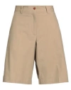 Salvatore Piccolo Woman Shorts & Bermuda Shorts Camel Size 4 Cotton, Elastane In Beige