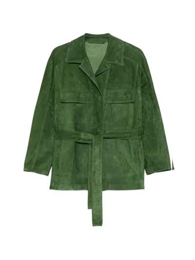 Salvatore Santoro Belted Flap-pocket Jacket In Green