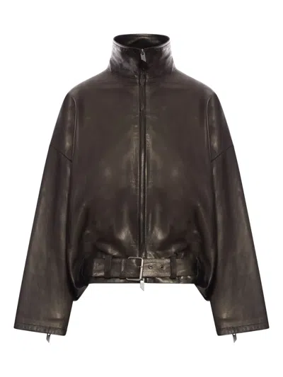 Salvatore Santoro Oversized Leather Jacket In Black