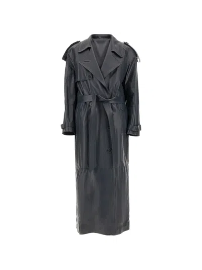 Salvatore Santoro Belted Trench Coat In Gray