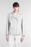 Salvatore Santoro Biker Jacket In Grey Leather In Grey