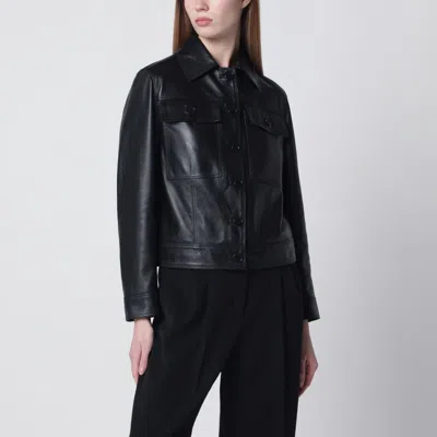 Salvatore Santoro Buttoned Leather Jacket In Black