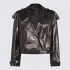 Salvatore Santoro Black Leather Jacket In Brown