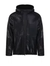 Salvatore Santoro Hooded Leather Jacket In Black