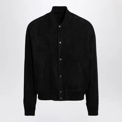 Salvatore Santoro Suede Bomber Jacket In Black
