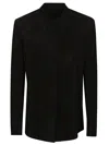 Salvatore Santoro Black Ovine Leather Jacket With Mandarin Collar In Black