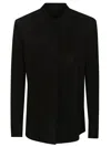 Salvatore Santoro Black Ovine Leather Jacket With Mandarin Collar