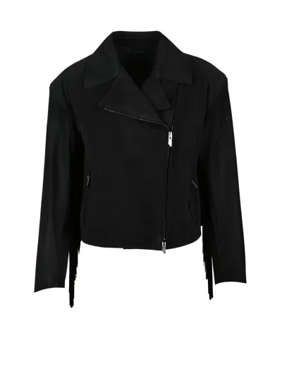 Salvatore Santoro Black Unlined Leather Biker Jacket