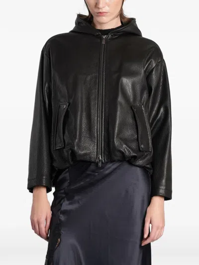 Salvatore Santoro Blus Leather Jacket In Black