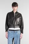 Salvatore Santoro Leather Bomber Jacket In Black