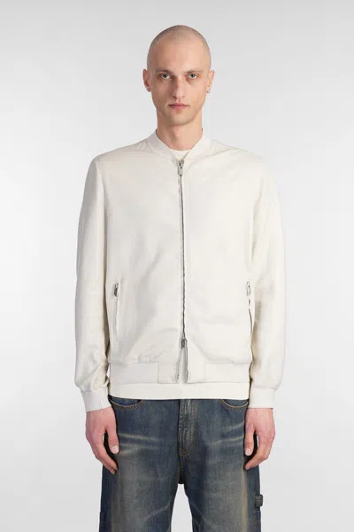Salvatore Santoro Bomber Jacket In Grey Leather