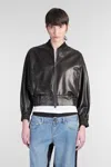 Salvatore Santoro Bomber Jacket In Black Leather In Black