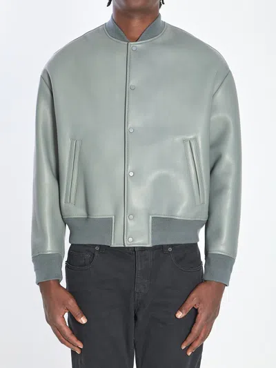 SALVATORE SANTORO BOMBER JACKET IN PLONGÉ NAPPA LEATHER