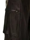 Salvatore Santoro Brown Cargo Pants In Nappa Leather Woman In Black