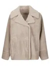 Salvatore Santoro Brown Leather Bomber Jacket With Plush Sheepskin Lining In Neutral