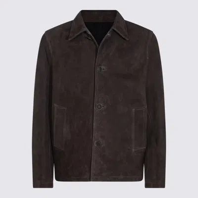 SALVATORE SANTORO BROWN LEATHER JACKET