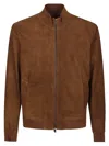 Salvatore Santoro Brown Leather Jacket With Design