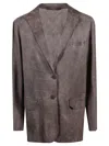 Salvatore Santoro Brown Leather Jacket With Notched Lapel In Brown