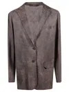 Salvatore Santoro Brown Leather Jacket With Notched Lapel In Brown