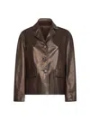 Salvatore Santoro Brown Nappa Leather Short Jacket In Brown
