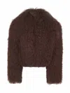 Salvatore Santoro Brown Shearling Cropped Jacket In Brown