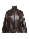 Salvatore Santoro Brown Sheen Nappa Leather Jacket In Brown