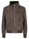 Salvatore Santoro Brown Sheep Skin Jacket With High Collar And Zipper Closure In Brown