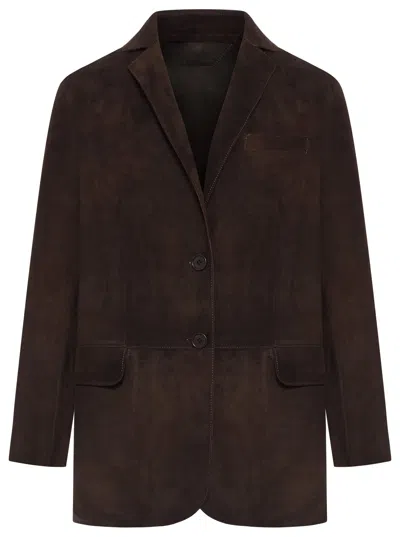 Salvatore Santoro Brown Suede Tailored Jacket