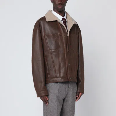 SALVATORE SANTORO BURNT BROWN LEATHER JACKET