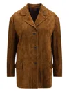 Salvatore Santoro Button-fastening Suede Blazer In Brown
