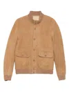 Salvatore Santoro Button-fastening Suede Jacket In Brown