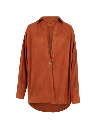 Salvatore Santoro Button Front Shirt In Brown