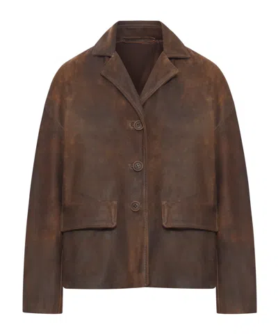 SALVATORE SANTORO BUTTON LEATHER JACKET