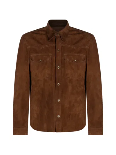 SALVATORE SANTORO BUTTONED FLAP-POCKET LEATHER JACKET