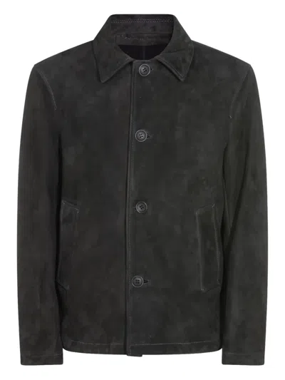 SALVATORE SANTORO BUTTONED LEATHER JACKET
