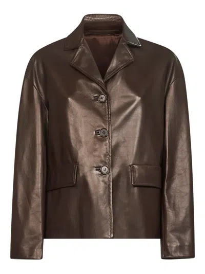 SALVATORE SANTORO BUTTONED LEATHER JACKET
