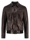 Salvatore Santoro Buttoned Leather Jacket In Brown